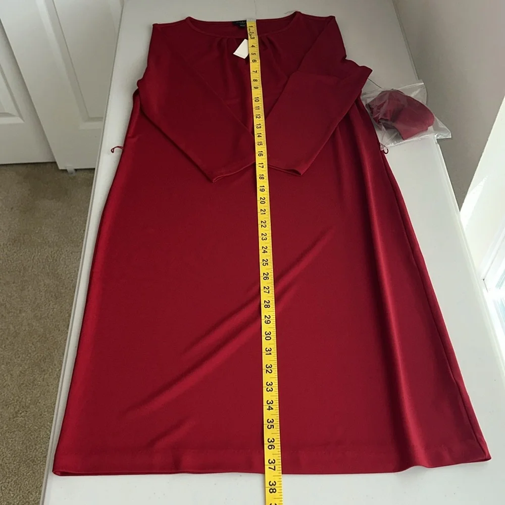 Talbots Red Long Sleeve Dress - Picture 5 of 11